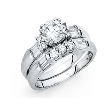 Load image into Gallery viewer, 14K White Gold Round 4mm CZ Engagement Ring Only - silverdepot