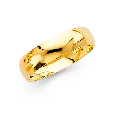 14K Yellow Gold 6mm Fancy Ladies Wedding Band