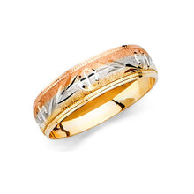 Load image into Gallery viewer, 14K Tri Color Gold 6mm Men's Wedding Band