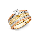 14k Tri Color Gold 4mm Ladies Wedding Ring--Wedding Band and Engagement Rings are sold Separately