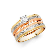 Load image into Gallery viewer, 14k Tri Color Gold 4mm Ladies Wedding Ring--Wedding Band and Engagement Rings are sold Separately