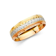 Load image into Gallery viewer, 14K Tri Color Gold 6mm Men's Wedding Band