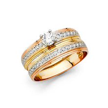 Load image into Gallery viewer, 14k Tri Color Gold 4mm Ladies Wedding Ring--Wedding Band and Engagement Rings are sold Separately