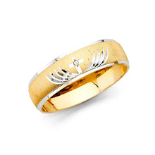 Load image into Gallery viewer, 14k Two Tone Gold 6mm Men's CZ Wedding Band