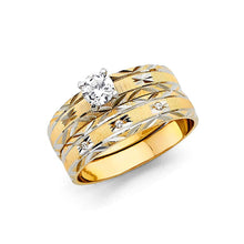 Load image into Gallery viewer, 14k Two Tone Gold 4mm Ladies CZ Wedding Ring--Wedding Band and Engagement Rings are sold Separately