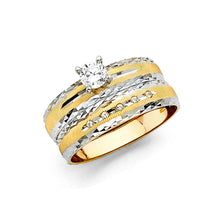 Load image into Gallery viewer, 14k Two Tone Gold 4mm Ladies CZ Wedding Ring--Wedding Band and Engagement Rings are sold Separately