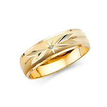 Load image into Gallery viewer, 14k Two Tone Gold 6mm Men's CZ Wedding Band