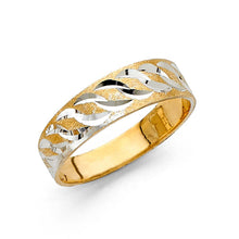 Load image into Gallery viewer, 14K Two Tone 6mm DC Tapered Sizeable Men&#39;s FancyWedding Band