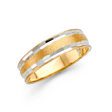 Load image into Gallery viewer, 14K Two Tone 6mm DC Tapered Sizeable Men's FancyWedding Band