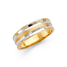 Load image into Gallery viewer, 14K Two Tone 6mm DC Tapered Sizeable Men's FancyWedding Band
