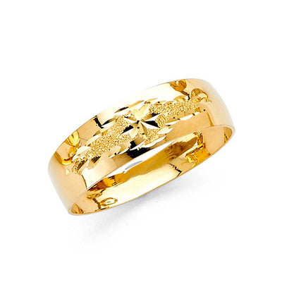 14K Yellow Gold 6mm Tapered Sizeable Ladies Wedding Band