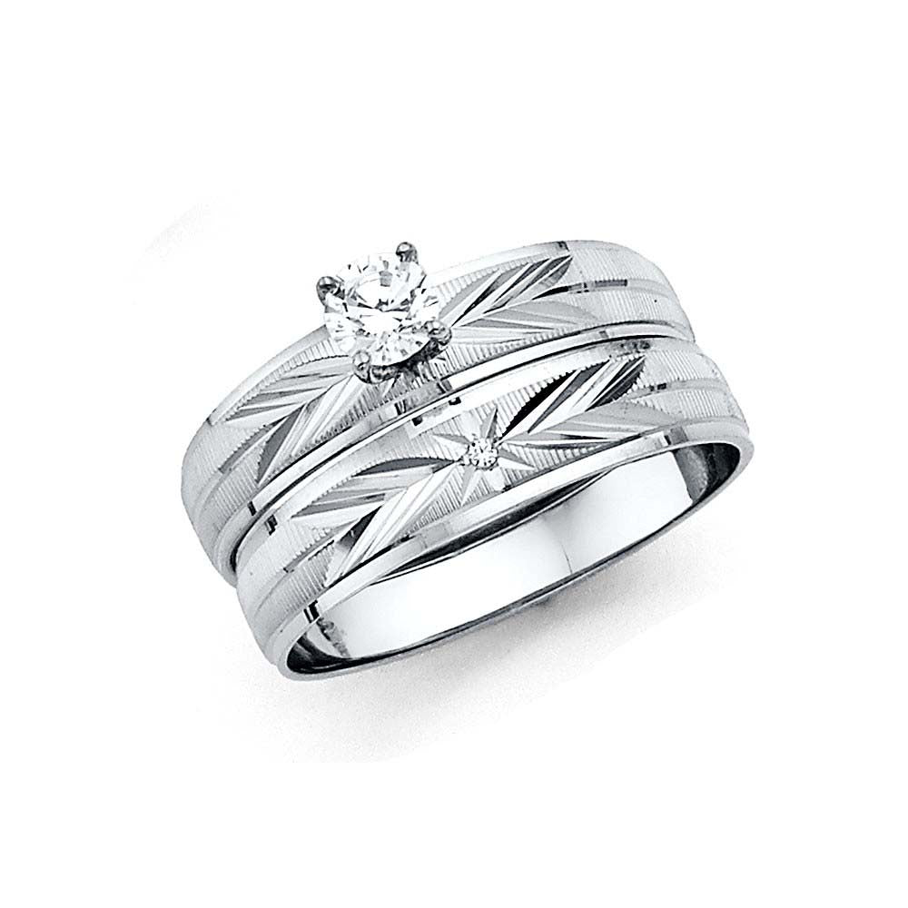 14k White Gold 4mm Ladies CZ Wedding Ring--Wedding Band and Engagement Rings are sold Separately