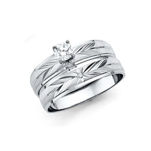 Load image into Gallery viewer, 14k White Gold 4mm Ladies CZ Wedding Ring--Wedding Band and Engagement Rings are sold Separately