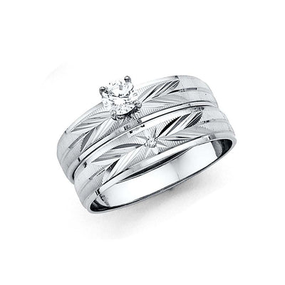 14k White Gold 4mm Ladies CZ Wedding Ring--Wedding Band and Engagement Rings are sold Separately