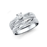 14k White Gold 4mm Ladies CZ Wedding Ring--Wedding Band and Engagement Rings are sold Separately