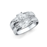 14k White Gold 4mm Ladies CZ Wedding Ring--Wedding Band and Engagement Rings are sold Separately