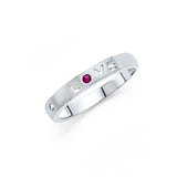 14K White Gold 3mm Pink and Clear CZ Assorted Heart Ring