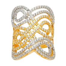 Load image into Gallery viewer, 14K Tri Color Fancy CZ Engagement Ring - silverdepot