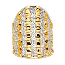 Load image into Gallery viewer, 14K Tri Color Fancy CZ Engagement Ring - silverdepot