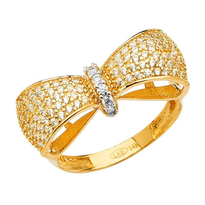 14K Yellow Gold Fancy Clear CZ Ring - silverdepot