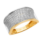 14K Two Tone Fancy Clear CZ Ring