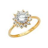 14K Yellow CZ Engagement Ring 2.1grams