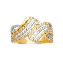 Load image into Gallery viewer, 14K Tri Color Fancy CZ Engagement Ring - silverdepot