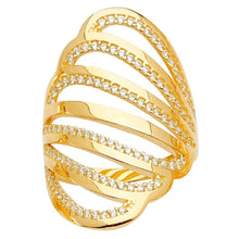 Load image into Gallery viewer, 14K Tri Color Fancy CZ Engagement Ring - silverdepot
