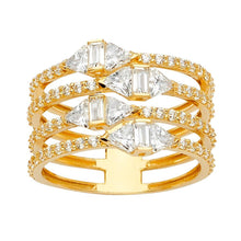 Load image into Gallery viewer, 14K Tri Color Fancy CZ Engagement Ring - silverdepot
