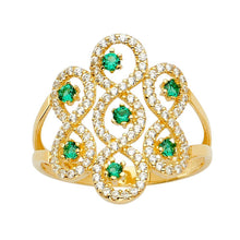 Load image into Gallery viewer, 14K Tri Color Fancy CZ Engagement Ring - silverdepot