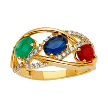 Load image into Gallery viewer, 14K Tri Color Fancy CZ Engagement Ring - silverdepot