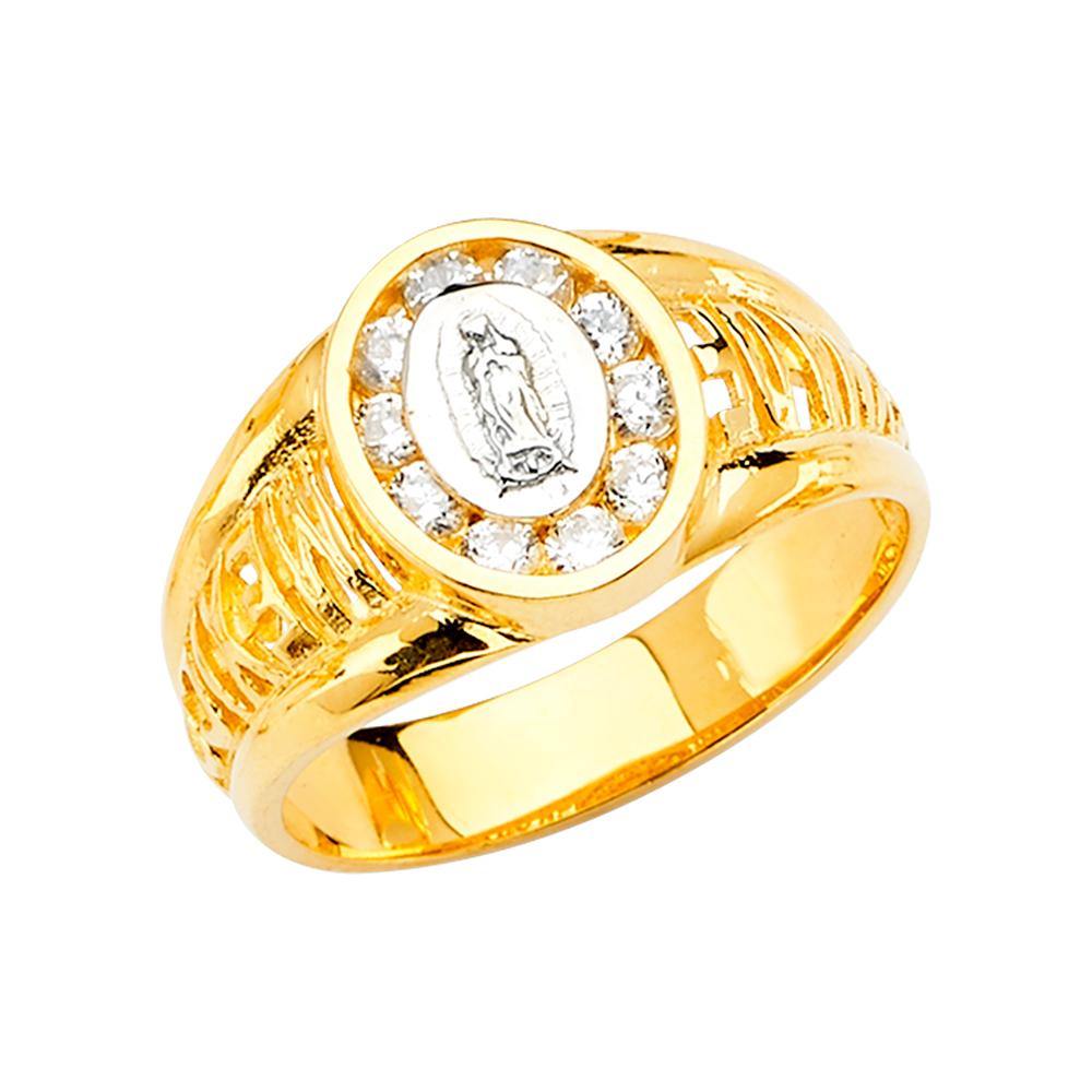 14K Two Tone Our Lady of Guadalupe Ring