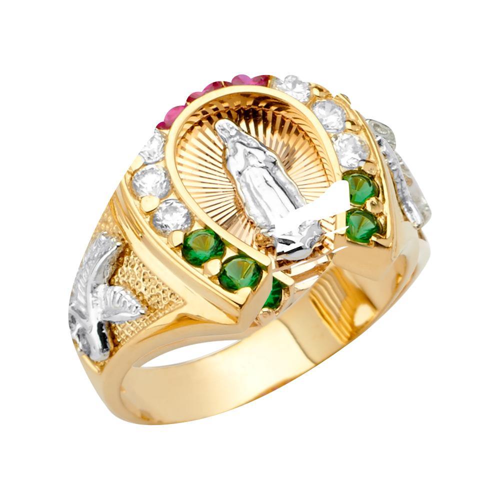 14K Tri Color CZ Men's Rings - silverdepot