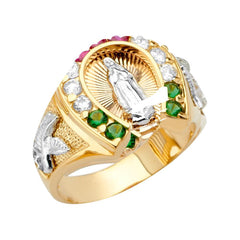 14K Tri Color CZ Men's Rings