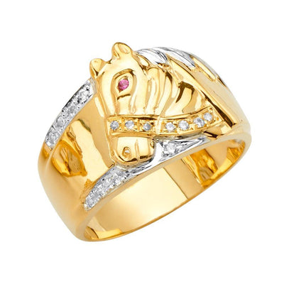14K Tri Color CZ Men's Rings - silverdepot