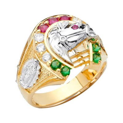 14K Tri Color CZ Men's Rings - silverdepot