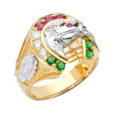 14K Tri Color CZ Men's Rings
