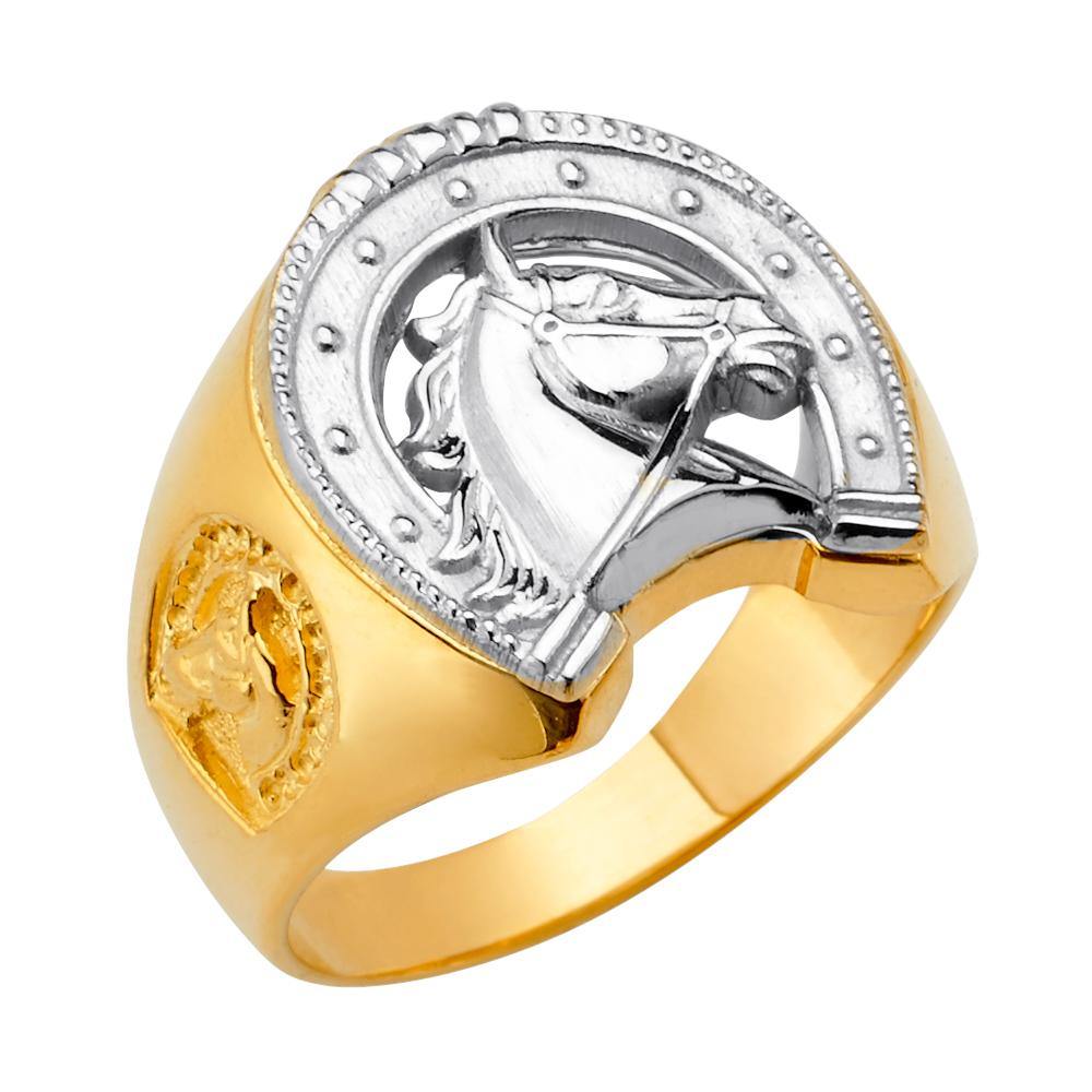 14K Tri Color CZ Men's Rings