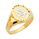 14K Tri Color CZ Men's Rings