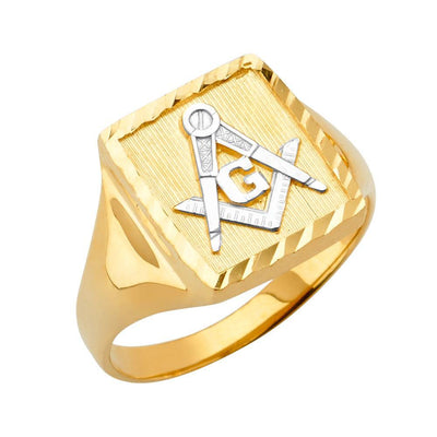 14K Tri Color CZ Men's Rings - silverdepot
