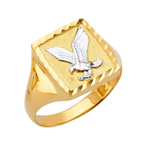 14K Tri Color CZ Men's Rings