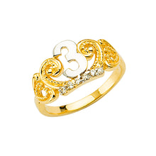 Load image into Gallery viewer, 14K Twotone 3Years Old Baby CZ Crown Ring 1.8grams