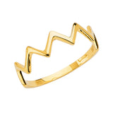 14K Yellow Thunder-Shape Stackble Band 1.4grams