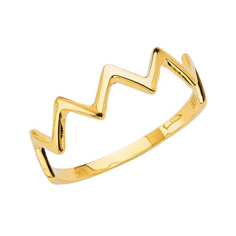 14K Yellow Thunder-Shape Stackble Band 1.4grams