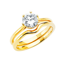 Load image into Gallery viewer, 14K Yellow Gold Round CZ Ladies Wedding Ring--Wedding Band And Engagement Ring are sold Separately