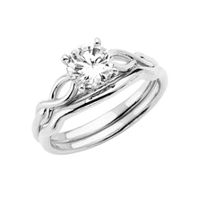 Load image into Gallery viewer, 14K White Gold Round CZ Ladies Wedding Ring--Wedding Band And Engagement Ring are sold Separately