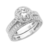 14K White Gold Polished Clear CZ Engagement Ring--Wedding Band And Engagement Ring are sold Separately