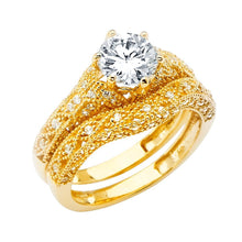 Load image into Gallery viewer, 14K Yellow Gold Polished Clear CZ Engagement Ring - silverdepot