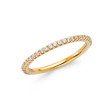 Load image into Gallery viewer, 14K Yellow Gold 1.5mm Clear CZ Ladies Wedding Band