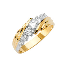 Load image into Gallery viewer, 14K Yellow Gold CZ Wedding Trio Mens Band Sets